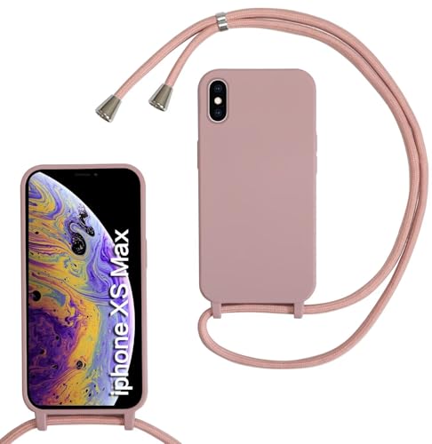 Haygdz Silikon Handykette für iPhone XS Max Hülle mit Band,Verstellbarer Halskette Handyhülle,Necklace Hülle mit Band,Handyhülle für zum Umhängen,Case mit Schnur, Sand Pink Haygdz Silikon Handykette für iPhone XS Max Hülle mit Band,Verstellbarer Halskette Handyhülle,Necklace Hülle mit Band,Handyhülle für zum Umhängen,Case mit Schnur, Sand Pink von Haygdz