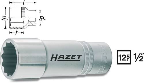 Außen-Sechskant Steckschlüsseleinsatz 20.8mm 13/16  1/2  (12.5 mm) Produktabmessung von Hazet
