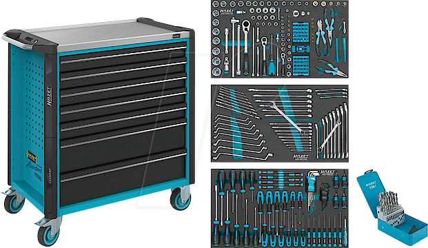 HZ 179NXL-7/265 - Werkstattwagen, 7 Schubladen, bestückt, 265-teilig von Hazet