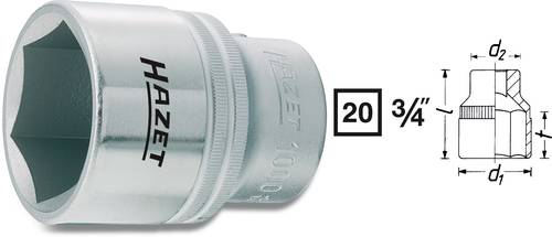 Hazet 1000-41 Außen-Sechskant Steckschlüsseleinsatz 41mm 3/4  (20 mm) von Hazet