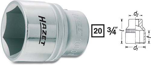 Hazet 1000-50 Außen-Sechskant Steckschlüsseleinsatz 50mm 3/4  (20 mm) von Hazet