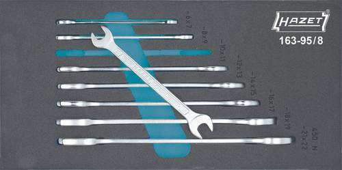 Hazet 163-95/8 Doppel-Maulschlüssel-Satz 8teilig 6 - 22mm DIN 3110, DIN ISO 10102 von Hazet