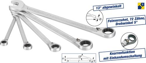 Hazet 606/5 Knarren-Ring-Maulschlüssel-Satz 5teilig 8 - 19mm von Hazet