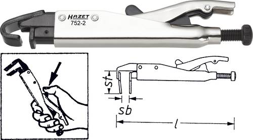 Hazet 752-2 Gripzange 0 - 15mm 205mm von Hazet