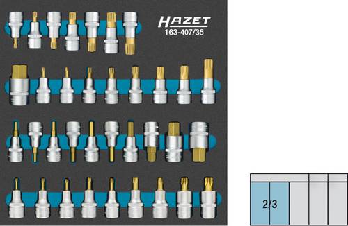Hazet Steckschlüssel-Bit-Einsatz-Set 1/2  (12.5 mm) 35teilig 163-407/35 von Hazet