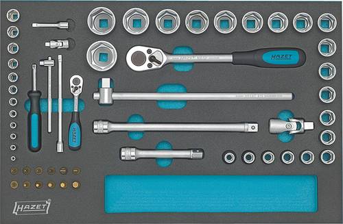 Hazet Steckschlüsselsatz metrisch 1/4  (6.3 mm), 1/2  (12.5 mm) 56teilig 163-57/56 von Hazet