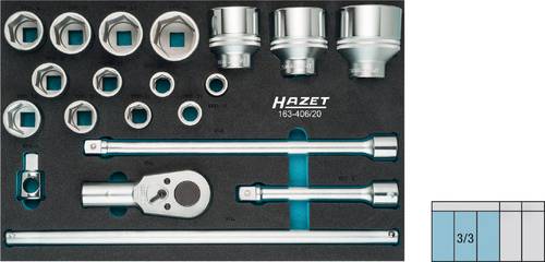 Hazet Steckschlüsselsatz metrisch 3/4  (20 mm) 20teilig 163-406/20 von Hazet