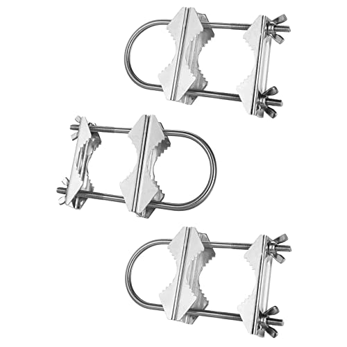 Hbaebdoo Doppel Antennen Mast Klemme, V Backen Block mit U Bolzen, StrapazierfäHiger, Rostfreier Mast zu Mast Halterung Satz für Fernseher, (3 Set) von Hbaebdoo