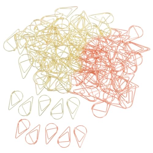 200pcs Wassertropfenpapierclips 0, 59 x 0, 98 Zoll kleine Metall -Papierklammern für Büroschule, Lesezeichen, dekorative Scrapbooking und Schreibwarenbedarf von Hbbgdiy