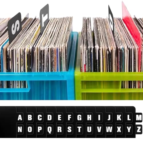 26pcs Vinyl Record Divider, 5,7x4,7 A-Z Alphabetische 26-Rekordhalter-Veranstalter, schwarze Speicher-Separatoren für Alben, CDs & DVDs 26pcs Vinyl Record Divider, 5,7x4,7 A-Z Alphabetische 26-Rekordhalter-Veranstalter, schwarze Speicher-Separatoren für Alben, CDs & DVDs von Hbbgdiy