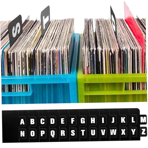 26pcs Vinyl -Rekord -Teiler mit A -Z -Alphabet -Registerkarten, 5, 7 x 4, 7 Zoll Schwarze Rekordhalter -Organisator -Guides für CDs, DVDs und Medienspeicher 26pcs Vinyl -Rekord -Teiler mit A -Z -Alphabet -Registerkarten, 5, 7 x 4, 7 Zoll Schwarze Rekordhalter -Organisator -Guides für CDs, DVDs und Medienspeicher von Hbbgdiy