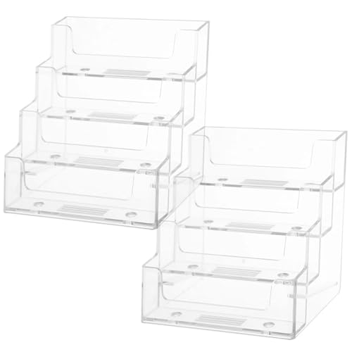 2PCS Visitenkartenhalter 3.94x3.35x3.94 Clear Acryl Display -Rack mit 4 Gittern, Desktop -Organisator mit großer Kapazität für Büro, Empfang, Ausstellungen, Ausstellungen von Hbbgdiy