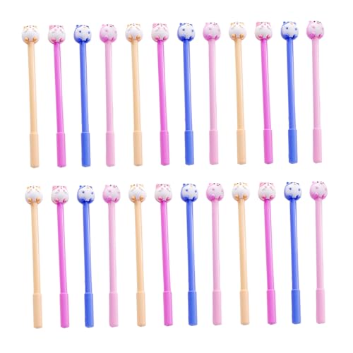 Hamster -Stift -Set von 24, 0, 5 mm schwarzer Tinte niedliche Gelstifte mit Hamster -Topper, Spaß beim Schreiben von Stiften für Schule, Büro, Journaling, Schreibwarengeschenke für Kinder -Mädche von Hbbgdiy
