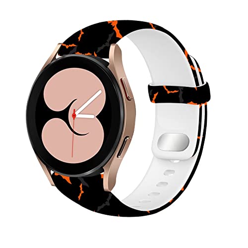 HdanMole 20mm Halloween Armband Kompatibel mit Samsung Galaxy Watch 4/5 40/44mm / Watch 3 41mm / Active 2 40/44mm,Sport Fadeless Muster Printed Strap für Garmin Vivoactive 3-Vivomove HR (Fledermaus) von HdanMole