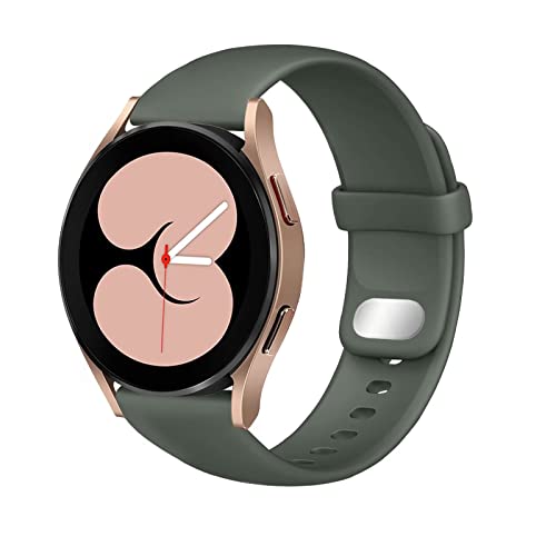 HdanMole 20mm Watch Armband Kompatibel mit Samsung Galaxy Watch 4 Watch 5 40mm 44mm / Watch 3 41mm / Active 2 40/44mm, Weiches Silikon Sport Armband für Garmin Vivoactive 3 / Vivomove HR, Dunkel Grün von HdanMole