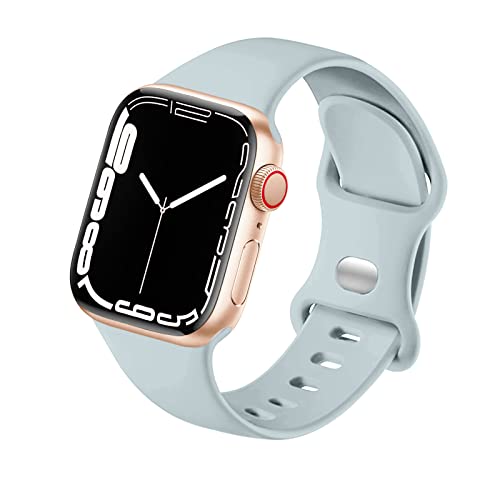 HdanMole Kompatibel mit Apple Watch Armband 38mm 40mm 41mm 42mm 44mm 45mm, Weiches Silikon Sport Armband Ersatz für iWatch Series 9 8 7 6 5 4 3 2 1 SE Herren Damen (38/40/41mm-S/M, Türkis) von HdanMole