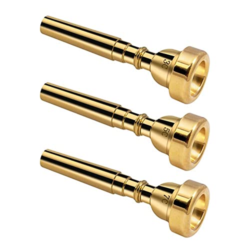 Hduacuge 3er-Pack Trompetenmundstück-Zubehör Messing-Trompetenmundstück-Set Trompetenmundstück 3C 5C 7C Trompete für Anfänger (Gold) von Hduacuge