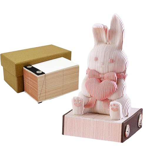 HeDaKang 3D Notizblock Memo Pad Tagebuch - Geburtstag für Familien, Freunden, Kollegen Ostern Papierkunst Herzen Schreibtisch Deko Büro von HeDaKang