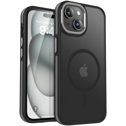 HeIssitot Magnetische für iPhone 15 Hülle, Militärnorm Schutz Matte Rückseite Samtige Touch Schutzhülle,Stoßfeste rutschfest HandyHülle Case -Schwarz HeIssitot Magnetische für iPhone 15 Hülle, Militärnorm Schutz Matte Rückseite Samtige Touch Schutzhülle,Stoßfeste rutschfest HandyHülle Case -Schwarz von HeIssitot
