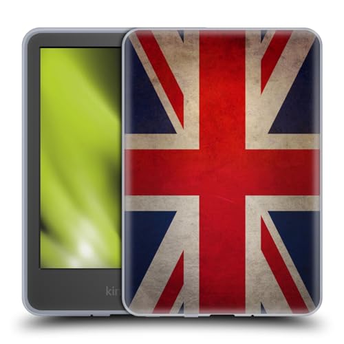 Head Case Designs Great Britain UK Länderflaggen Grunge 1 Soft Gel Handyhülle Hülle kompatibel mit Amazon Kindle 11th Gen 6in 2022 von Head Case Designs