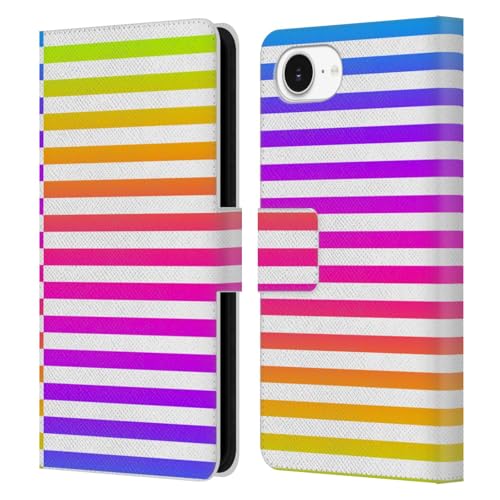 Head Case Designs Neon Dynamische Streifen Leder Brieftaschen Handyhülle Hülle Huelle kompatibel mit Apple iPhone 16e Head Case Designs Neon Dynamische Streifen Leder Brieftaschen Handyhülle Hülle Huelle kompatibel mit Apple iPhone 16e von Head Case Designs