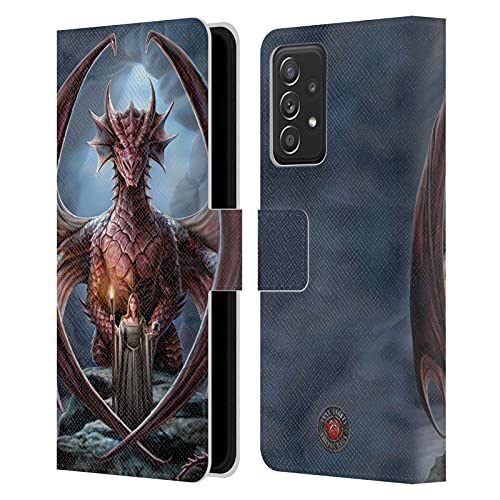 Head Case Designs Offizielle Anne Stokes Hüterin Drachen Freudenschaft Leder Brieftaschen Handyhülle Hülle Huelle kompatibel mit Galaxy A52 / A52s / 5G (2021) von Head Case Designs