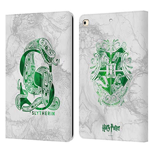 Head Case Designs Offiziell Zugelassen Harry Potter Slytherin Aguamenti Deathly Hallows IX Leder Brieftaschen Handyhülle Hülle Huelle kompatibel mit Apple iPad 9.7 2017 / iPad 9.7 2018 von Head Case Designs