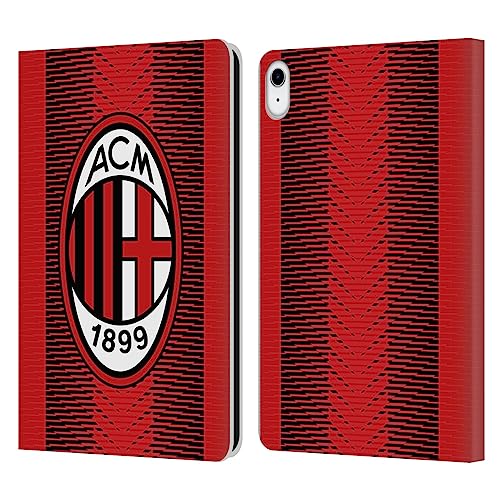 Head Case Designs Offizielle AC Milan Home 2023/24 Wappen-Set Leder Brieftaschen Handyhülle Hülle Huelle kompatibel mit Apple iPad 10.9 (2022) von Head Case Designs