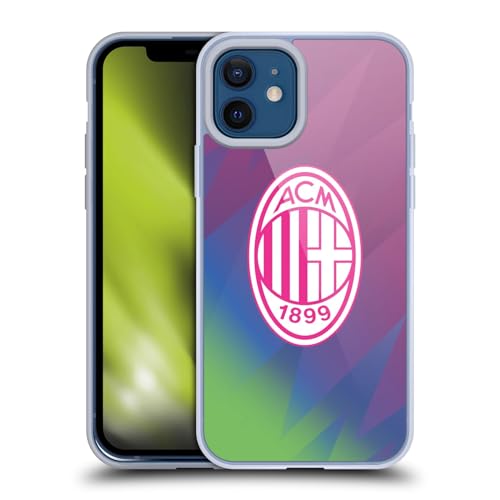Head Case Designs Offizielle AC Milan Third 2023/24 Wappen-Set Soft Gel Handyhülle Hülle kompatibel mit Apple iPhone 12 / iPhone 12 Pro von Head Case Designs