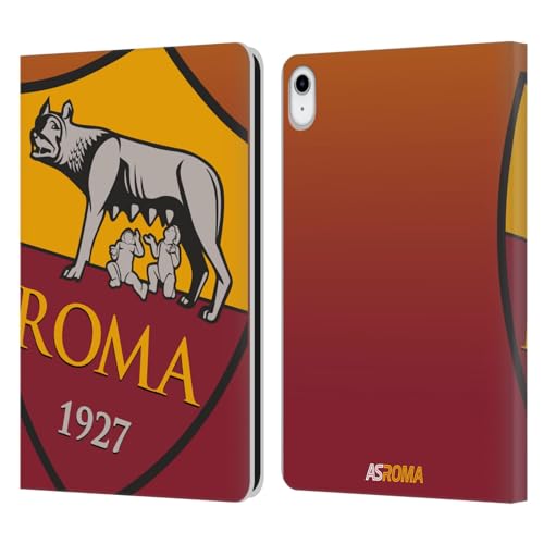 Head Case Designs Offizielle AS Roma Farbverlauf Crest-Grafiken Leder Brieftaschen Handyhülle Hülle Huelle kompatibel mit Apple iPad 10.9 (2022) von Head Case Designs