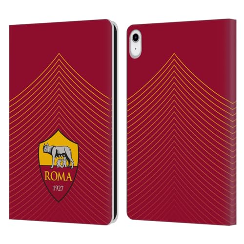 Head Case Designs Offizielle AS Roma Pfeil Crest-Grafiken Leder Brieftaschen Handyhülle Hülle Huelle kompatibel mit Apple iPad 10.9 (2022) von Head Case Designs
