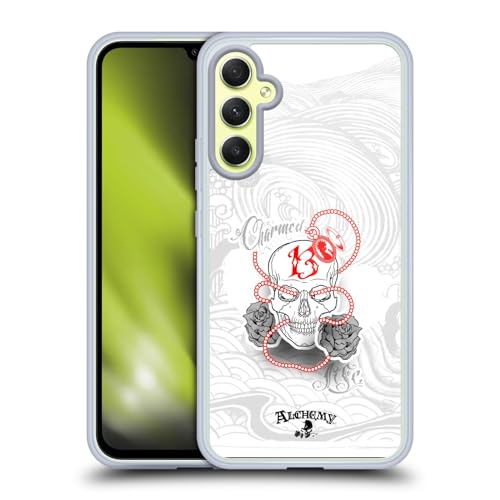 Head Case Designs Offizielle Alchemy Gothic Fasziniertes Leben Medaillon Schaedel Gel Handyhülle Hülle [Militärischer Schutzgrad] Kompatibel mit Samsung Galaxy A34 5G von Head Case Designs