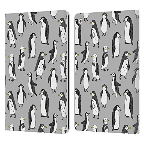 Head Case Designs Offizielle Andrea Lauren Design Grauer Pinguin Voegel Leder Brieftaschen Handyhülle Hülle Huelle kompatibel mit Apple iPad 10.2 2019/2020/2021 von Head Case Designs