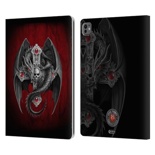 Head Case Designs Offizielle Anne Stokes Gotik Drachen Tribal Leder Brieftaschen Handyhülle Hülle Huelle kompatibel mit Apple iPad Pro 13 M4 2024 von Head Case Designs