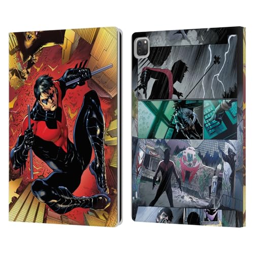 Head Case Designs Offizielle Batman DC Comics Rotes Logo Anzug # 1 2011 Nightwing Leder Brieftaschen Handyhülle Hülle Huelle kompatibel mit Apple iPad Pro 13 M4 2024 von Head Case Designs