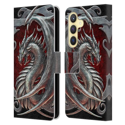 Head Case Designs Offizielle Christos Karapanos Silber Talisman Drachen 2 Leder Brieftaschen Handyhülle Hülle Huelle kompatibel mit Samsung Galaxy S24 5G Head Case Designs Offizielle Christos Karapanos Silber Talisman Drachen 2 Leder Brieftaschen Handyhülle Hülle Huelle kompatibel mit Samsung Galaxy S24 5G von Head Case Designs