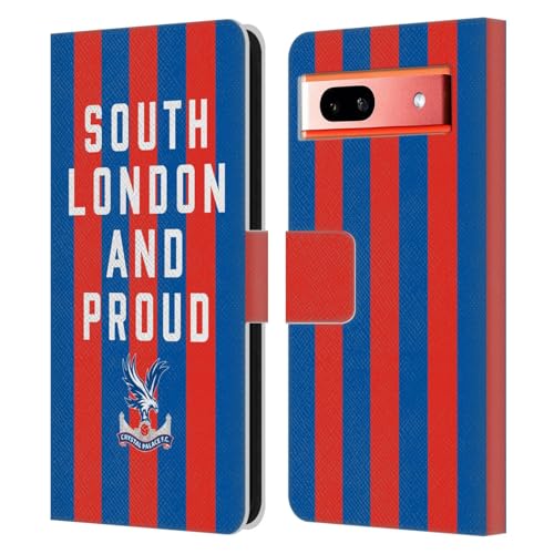 Head Case Designs Offizielle Crystal Palace FC South London & Proud 2025 Pokalfinale Leder Brieftaschen Handyhülle Hülle Huelle kompatibel mit Google Pixel 7a von Head Case Designs