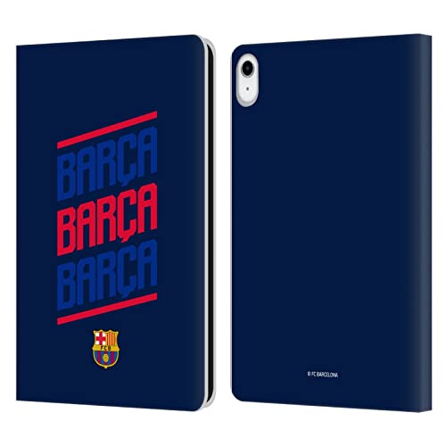 Head Case Designs Offizielle FC Barcelona Barca Typ Graphics Leder Brieftaschen Handyhülle Hülle Huelle kompatibel mit Apple iPad 10.9 (2022) von Head Case Designs
