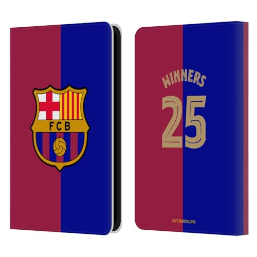 Head Case Designs Offizielle FC Barcelona Heim Kit Spanischer Pokalsieger 2025 Leder Brieftaschen Handyhülle kompatibel mit Kindle Paperwhite 5 (2021) von Head Case Designs