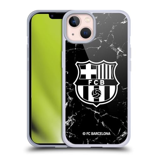 Head Case Designs Offizielle FC Barcelona Marmor Schwarz Wappen Muster Soft Gel Handyhülle Hülle kompatibel mit Apple iPhone 13 von Head Case Designs