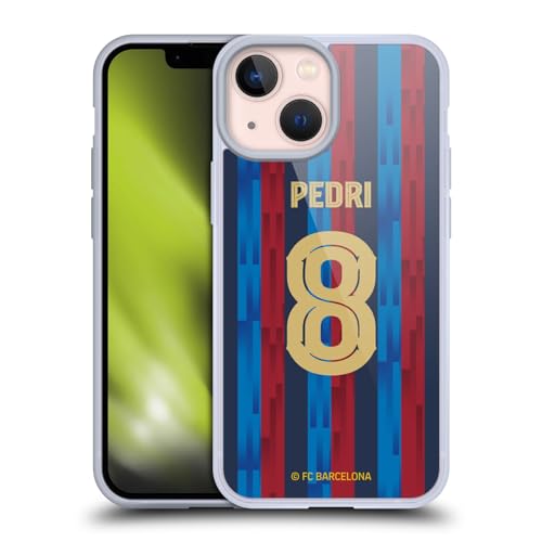 Head Case Designs Offizielle FC Barcelona Pedri 2022/23 Spieler Home Kit Soft Gel Handyhülle Hülle kompatibel mit Apple iPhone 13 Mini von Head Case Designs