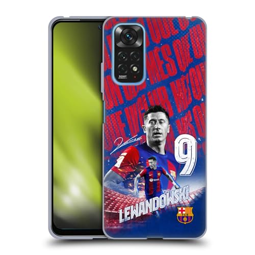 Head Case Designs Offizielle FC Barcelona Robert Lewandowski 2023/24 Erstes Team Soft Gel Handyhülle Hülle kompatibel mit Redmi Note 11 / Redmi Note 11S von Head Case Designs