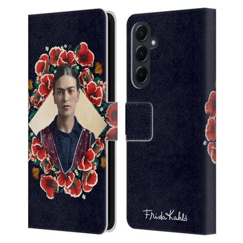Head Case Designs Offizielle Frida Kahlo Mohnblume-Kranz Portrait 2 Leder Brieftaschen Handyhülle Hülle Huelle kompatibel mit Samsung Galaxy A55 5G Head Case Designs Offizielle Frida Kahlo Mohnblume-Kranz Portrait 2 Leder Brieftaschen Handyhülle Hülle Huelle kompatibel mit Samsung Galaxy A55 5G von Head Case Designs