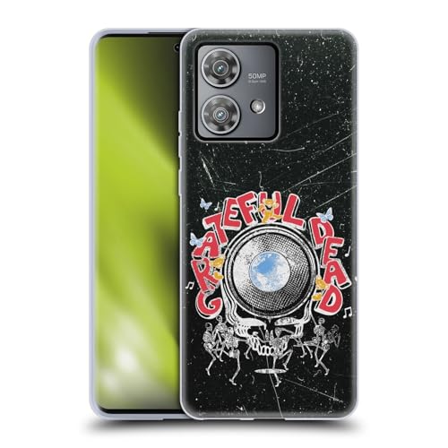 Head Case Designs Offizielle Grateful Dead Schwarz Graphics Gel Handyhülle Hülle [Militärischer Schutzgrad] Kompatibel mit Motorola Edge 40 Neo 5G von Head Case Designs