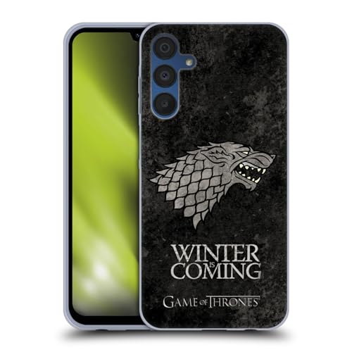 Head Case Designs Offizielle HBO Game of Thrones Stark Dark Distressed Look Sigils Gel Handyhülle Hülle [Militärischer Schutzgrad] Kompatibel mit Samsung Galaxy A15 von Head Case Designs