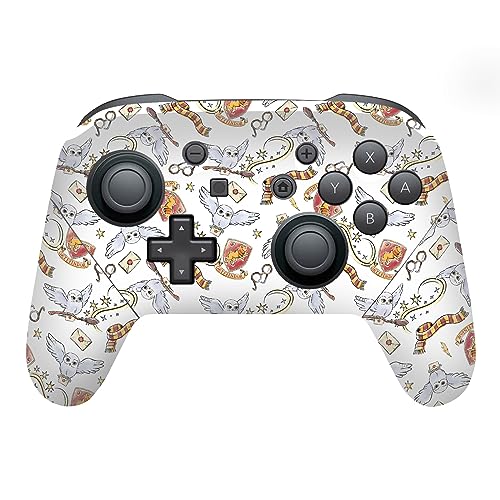 Head Case Designs Offizielle Harry Potter Hedwig Eulen Muster Grafiken Vinyl Haut Gaming Aufkleber Abziehbild Abdeckung kompatibel mit Nintendo Switch Pro Controller von Head Case Designs