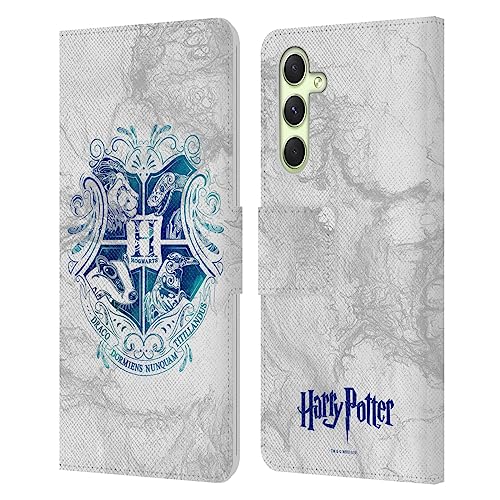 Head Case Designs Offizielle Harry Potter Hogwarts Aguamenti Deathly Hallows IX Leder Brieftaschen Handyhülle Hülle Huelle kompatibel mit Samsung Galaxy A54 5G von Head Case Designs