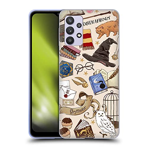 Head Case Designs Offizielle Harry Potter Hogwarts Muster Deathly Hallows XXXVII Soft Gel Handyhülle Hülle kompatibel mit Galaxy A32 5G / M32 5G (2021) von Head Case Designs