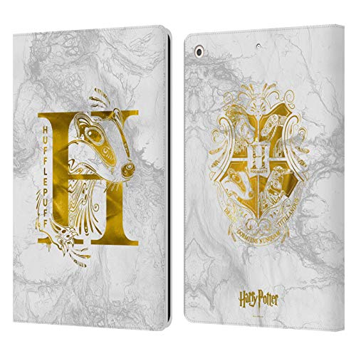 Head Case Designs Offizielle Harry Potter Hufflepuff Aguamenti Deathly Hallows IX Leder Brieftaschen Handyhülle Hülle Huelle kompatibel mit Apple iPad 10.2 2019/2020/2021 von Head Case Designs