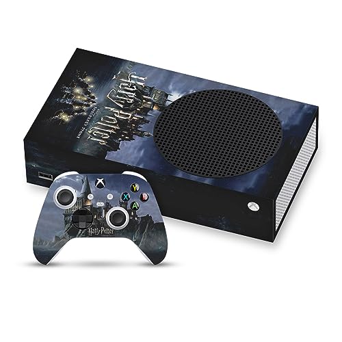 Head Case Designs Offizielle Harry Potter Schloss Grafiken Vinyl Haut Gaming Aufkleber Abziehbild Abdeckung kompatibel mit Xbox Series S Console and Controller Bundle von Head Case Designs